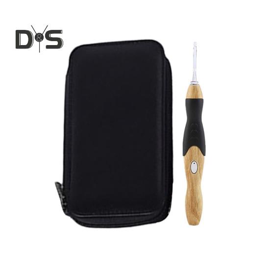 

1 комплект крючков для вязания со светодиодной подсветкой с футляром для хранения, с возможностью зарядки через USB, 2,5 мм - 6,5 мм, 9 размеров, крючок для вязания крючком со светодиодной подсветкой для самостоятельного вязания цвет старого дерева