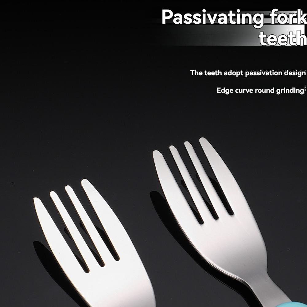 Baby Tegneserie Servises Sett Barn Redskap Rustfritt Stål Småbarn Middagsservise Bestikk Tegneserie Spedbarn Matmating Skje Gaffel