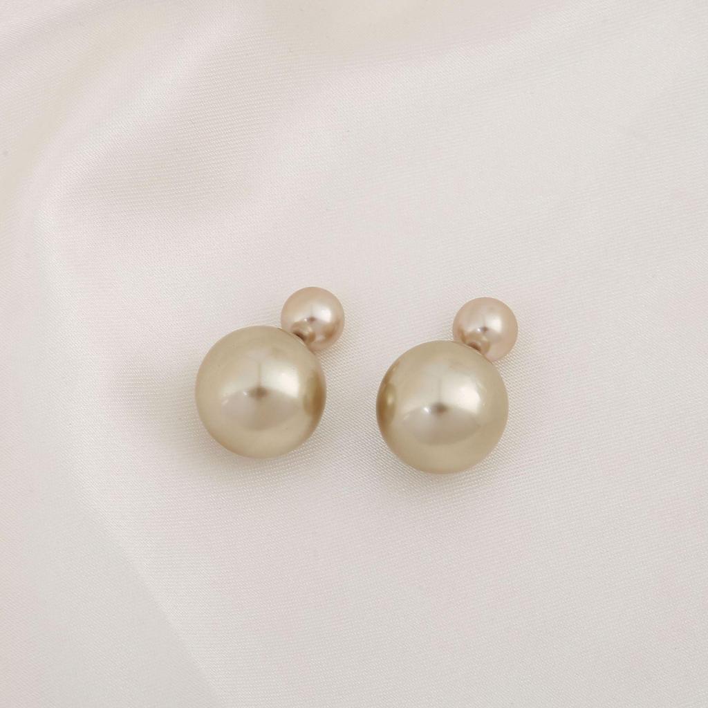 Cute Beans Double-Sided Pearl Earrings - Trendy Korean Fashion Jewelry