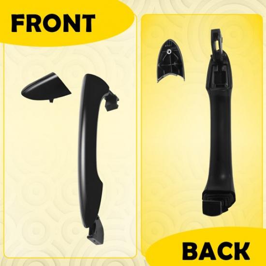 Outside Handle Bar Fit Door Hyundai Left/Right Sonata Rear 2011-2015 Black