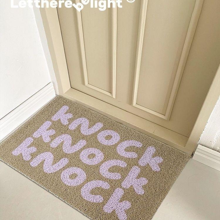 

KNOCK Mat, Loop File Floor Mat, Text Floor Mat, Home Floor Mats, Wear Resistant 40x60cm