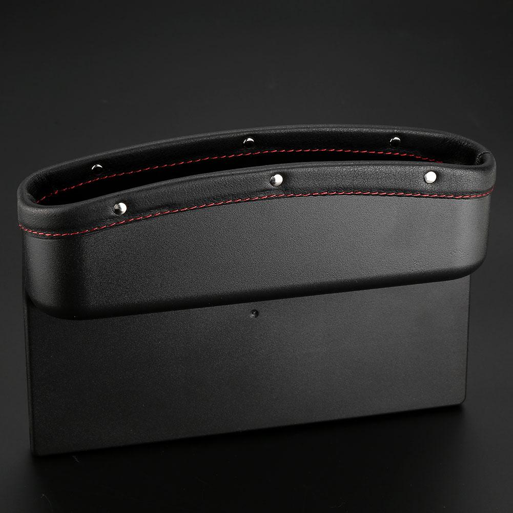 Auto Aufbewahrungsbox Auto Sitz Konsole Spalt Füllung Organizer Handy Karten Schlüsselhalter Box(Schwarz)