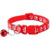 Paw Print Pet Collar with Bell, Multiple Colors Available