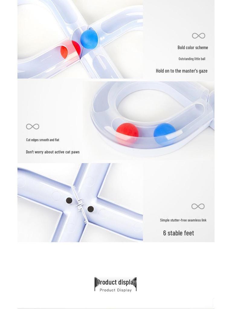 Self-Playing Cat Turntable Toy with Automatic Teasing Stick & Track Ball for Boredom Relief