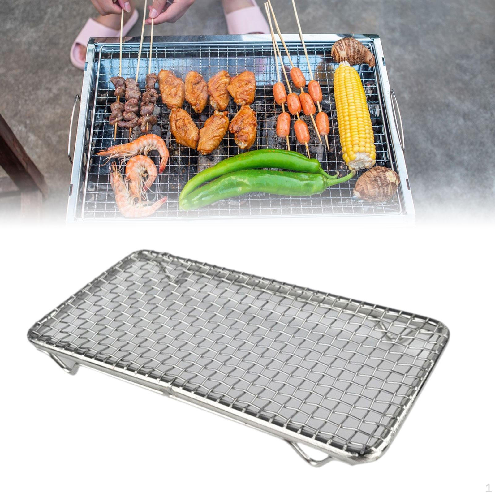 

Japanese Barbecue Net Grill Mesh Rack Frying Kitchenware Non Slip Rectangle for Restaurant 16cmx8cmx1.5cm