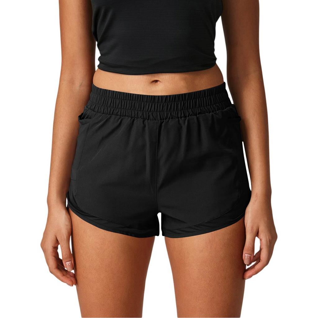 Modische Damen-Freizeit-Locker-Sitzende Bequeme Fitness-Sport Schnelltrocknende Dünne Leichte Kunst-Zweiteiler Dreiviertel-Shorts