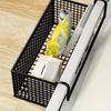 Iron Bedside Storage Basket Space-saving No Drilling Hanging Wire Basket Large Capacity Bed Bedside Shelf Holder Baby Bed Rails