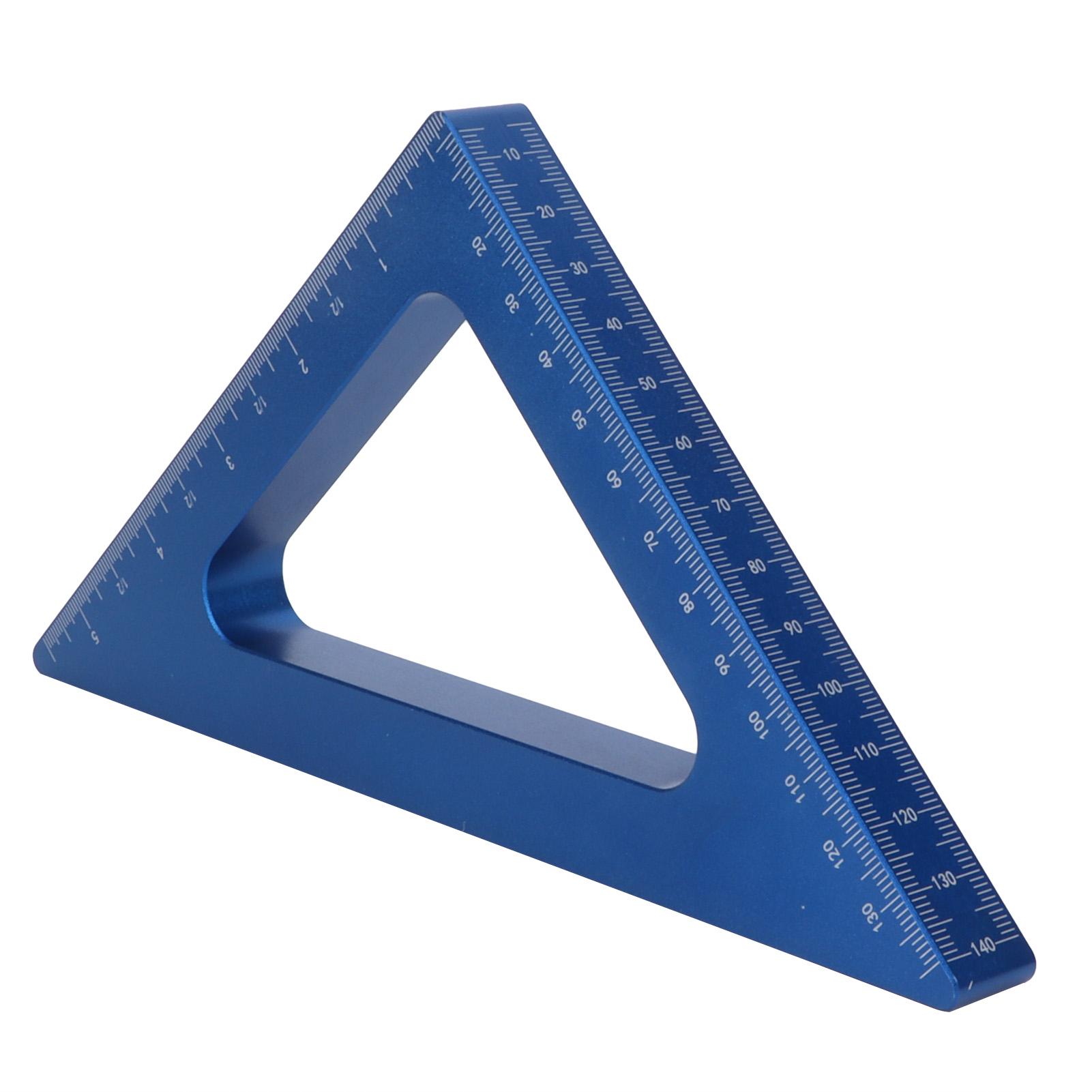 

Triangle Ruler Blue 90 Degree Inch Metric Aluminum Alloy Square Woodwork Measuring Tool Gauge