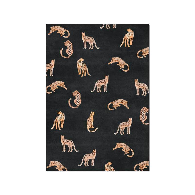 Luxe Leopard Zwart Tapijt voor Woonkamer Rechthoekig Slaapkamer Nachtkastje Vloermat Antislip Salon Vloerkleed Kinderkamer 40x60cm
