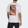 Adidas T Shirts Men's White Crew Neck Moderate Straight Fit (Unisex) T-Shirts GQ8305