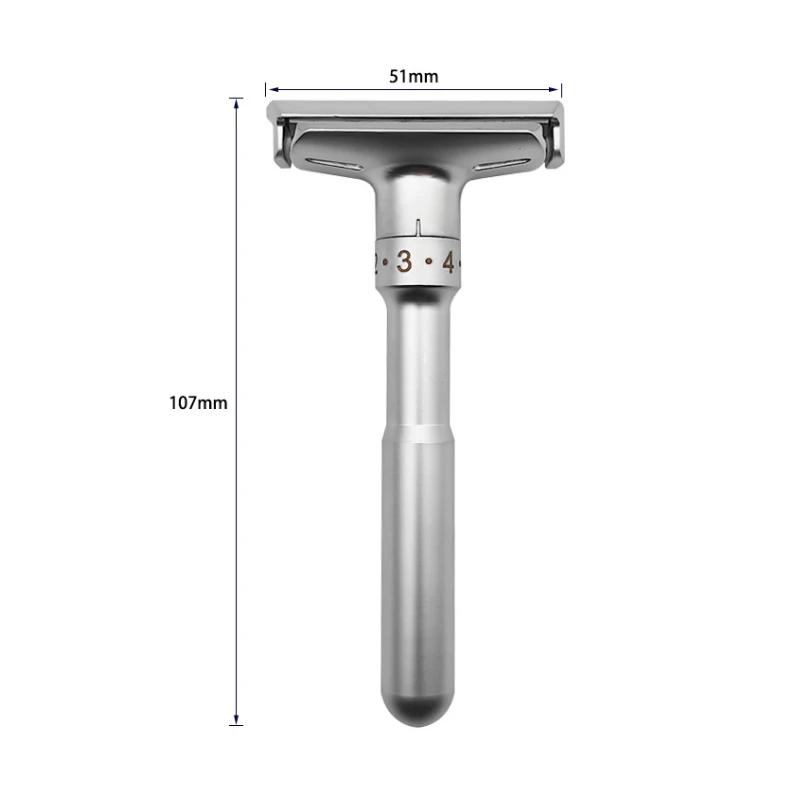 Hållbar Och Säker Ny Justerbar Säkerhetshyvel Herr Vikbar Rakning Dubbelegg Klassisk Säkerhet 5 St Titanbelagda Blad Och Rakhyvelhållare