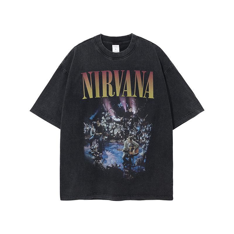 

ARTIE Мужская футболка 2023 Весна/Лето Ретро Nirvana Band Inkjet Print XL