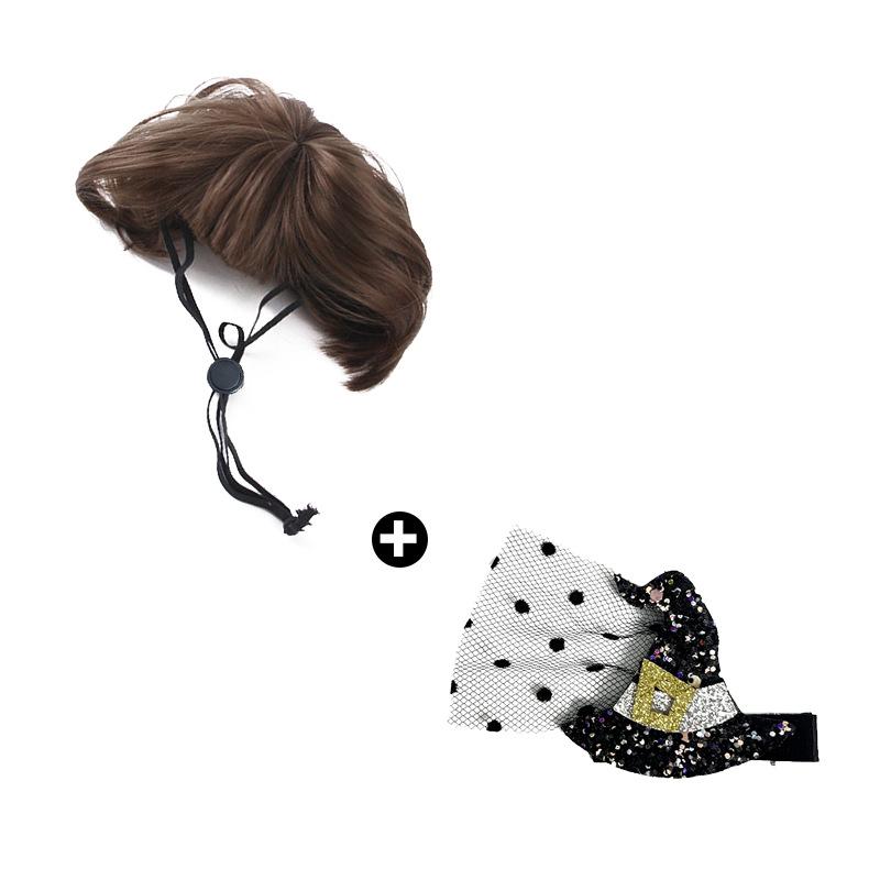 

Hair Cat Festive Clip With Brown Pom Pom For Dogs Perfect For Halloween And Parties Style A