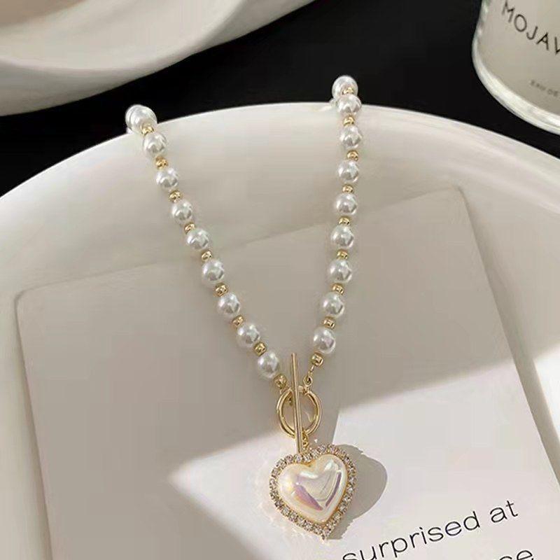 Summer Does Not Fade Pearl Jewelry Necklace Women's High-end Sense Collarbone Chain Niche Design Versatile Pendant
