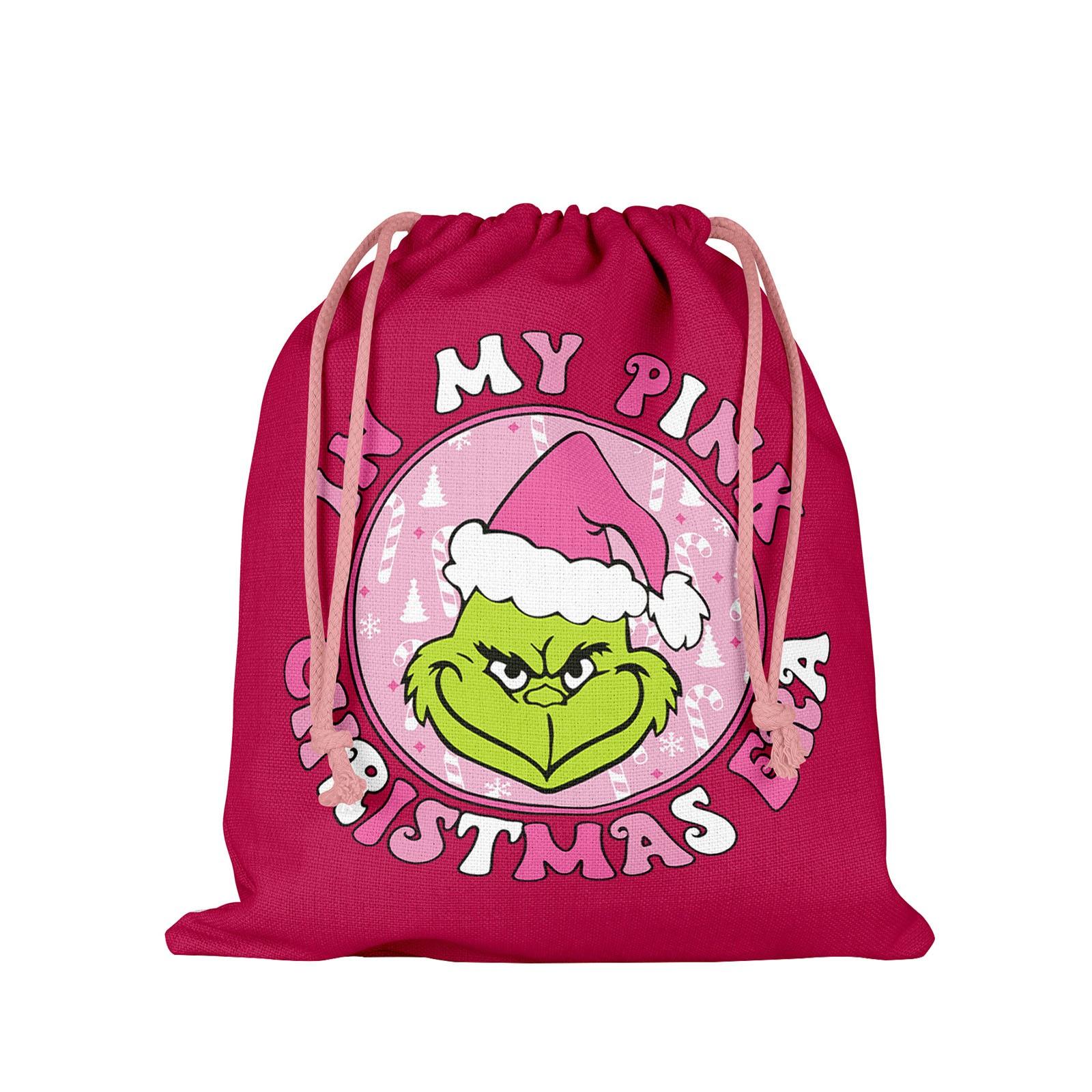 

Рождественская сумка Подарочный мешок с завязками на шнурке Холщовый карман с завязками на шнурке One Size