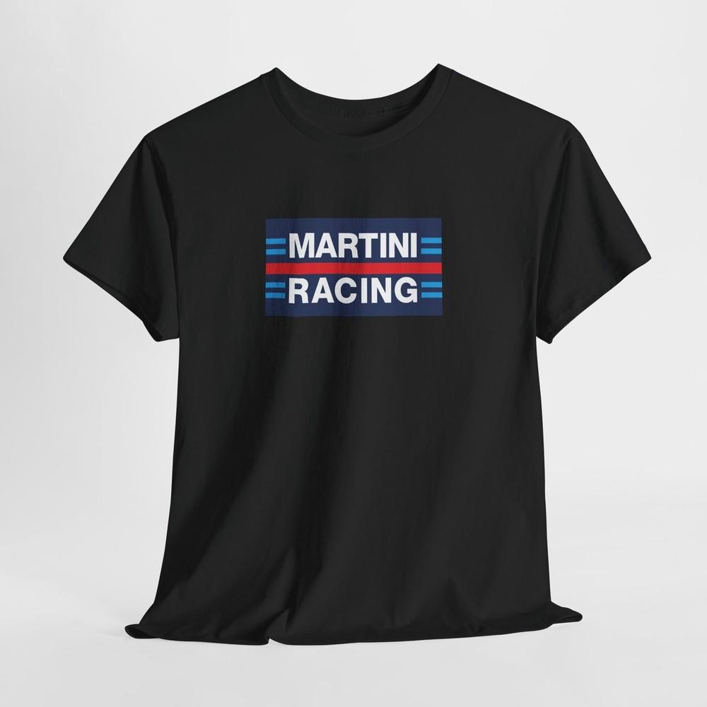 Черная футболка Martini Racing – Унисекс футболка для автоспорта для мужчин или женщин L