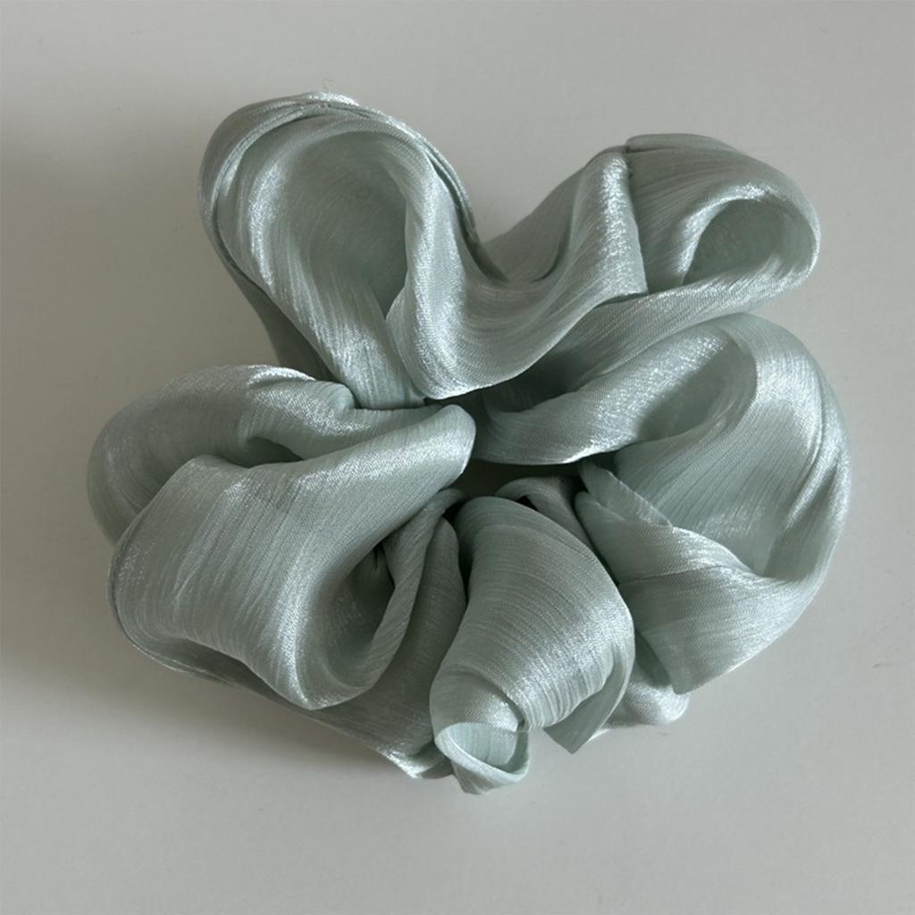 Pearl Sheen Hair Scrunchies for Women High Gloss Hair Bands Thick Elastic Ponytail Holders Elegant for Bridal Casual Occasions