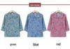 Printed Short-Sleeve Shirt for Middle-Aged Women, Loose Lapel Cardigan for Seniors