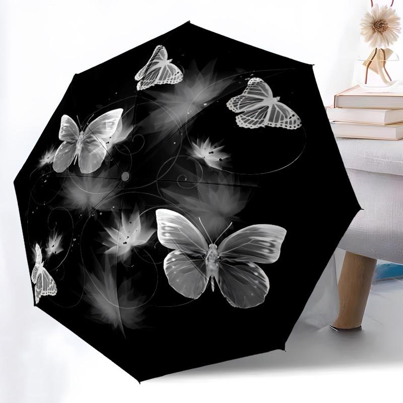 1pc Butterfly Design Folding Umbrella, Durable, Suitable for Outdoor Activities or Rain, Suitable for Commuting yy251027106