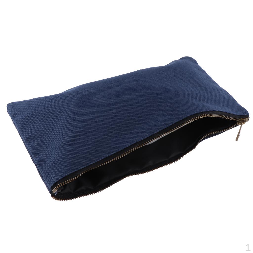 Heavy Duty Canvas Tool Pouches Metal Zipper Storage Bags