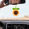 Jeffdad Handmade Sunflower Car Rear View Mirror Hanging Accessories Ornaments Cute Women's Car Interior Decorations Automotive Interior Aesthetic
