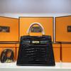 Europese & Amerikaanse Retro Krokodillenpatroon Kelly Enkelbandige Crossbody Tas: High-End, Modieuze, Lichte Luxe Handtas voor Dames