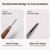 1Pcs Double Headed Nail Art Brush Wood Silicone Pen Embossing Painting Mixing Pen Diy Manicure Tool Multifunctional