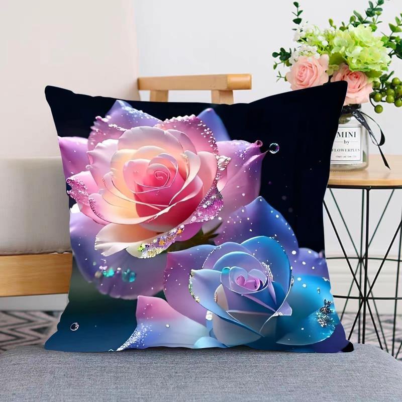 Rose Pillowcase Dormitory Decoration Office Living Room Sofa Home Pillowcase