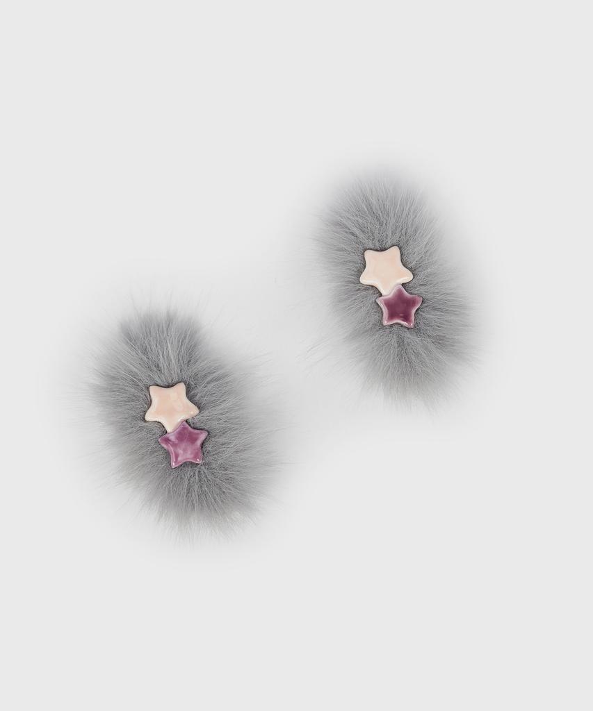 Media82 Fur Hair Pin (Gray)