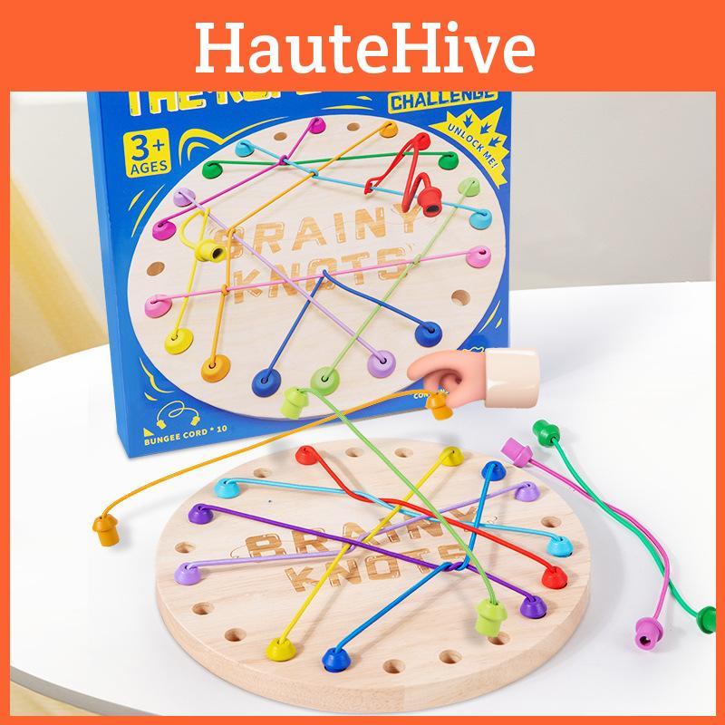 Wooden Challenge Rope Toy For Kids Logic Development Parentchild Interaction