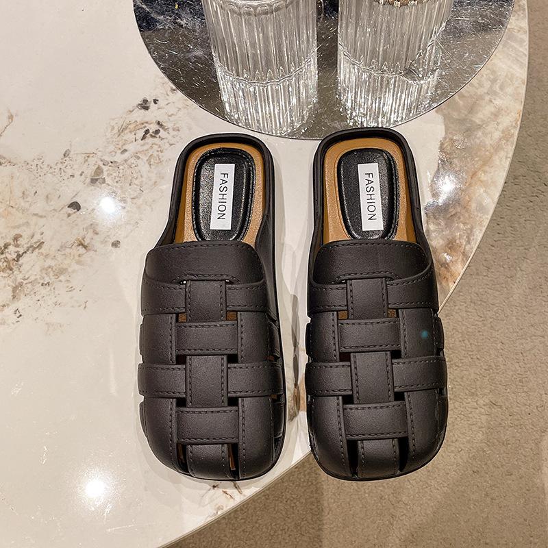 Baotou Half Slippers Women's Summer Wear New with Skirt Soft-soled Single Shoes One Pedal Women's Cool Slippers