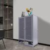 7-Tier Shoe Storage Cabinet with Louvre Doors, Grey 2-Door Shoe Rack Organizer, Holds Up to 22 lbs Per Shelf for Entryway,Closet