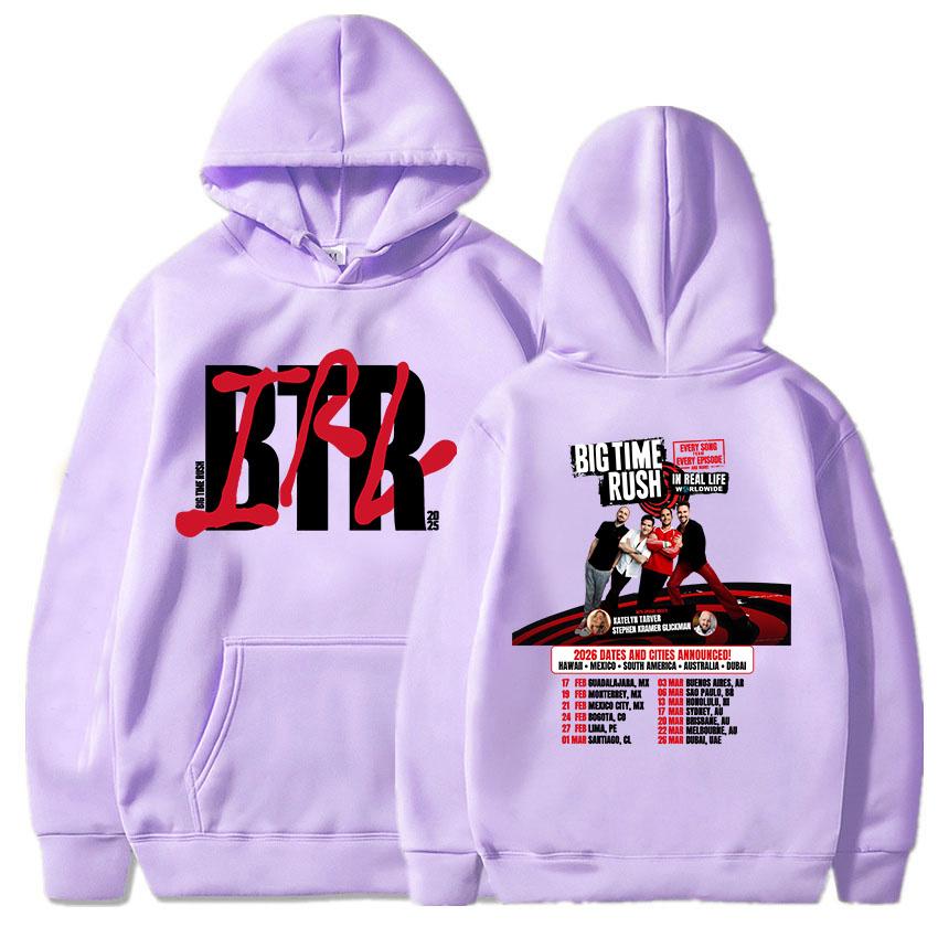 Trendy discount BTR IN REAL LIFE WERELDWIJD 2025 TOUR HOODIE Big Time Rush Band Mode Sweatshirts Met Capuchon Lange Mouw Heren Pullovers Streetwear XL