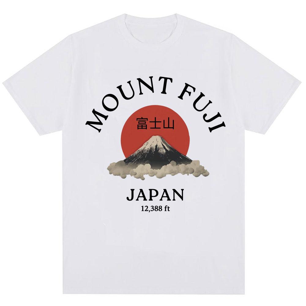 Japanesestyle Mount Fuji Fashion Retro EleUnisexts Summer Street Trend Unisexs Tshirt Shortsleeved Casual Sporty Breathable Top S