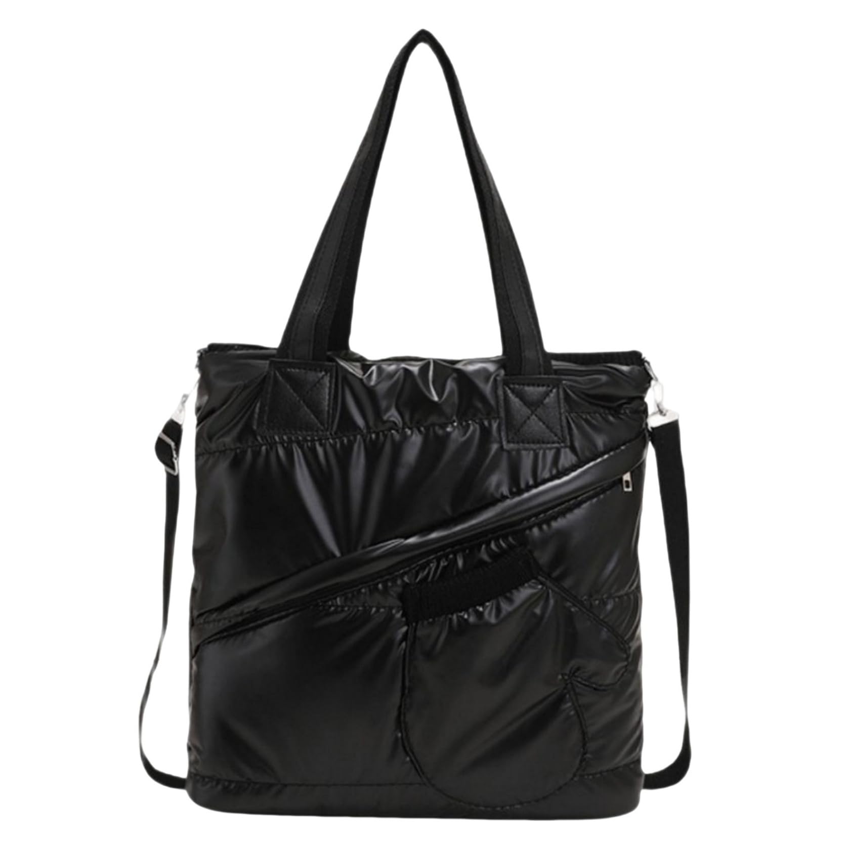 APOSITV Женская пуховая сумка-тоут, Стеганая сумка через плечо, Большая вместимость, 2-в-1, Легкая