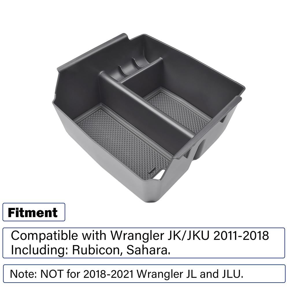 Center Console Organizer Tray for Jeep Wrangler JK/JKU 2011-2018 Rubicon Sport Sahara Accessories Armrest Storage Glove Box