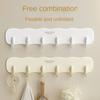 Wall Mounted Six Rows Hooks Heavy Duty Kitchen Storage Hook Towels Robe Hook  Home Organization