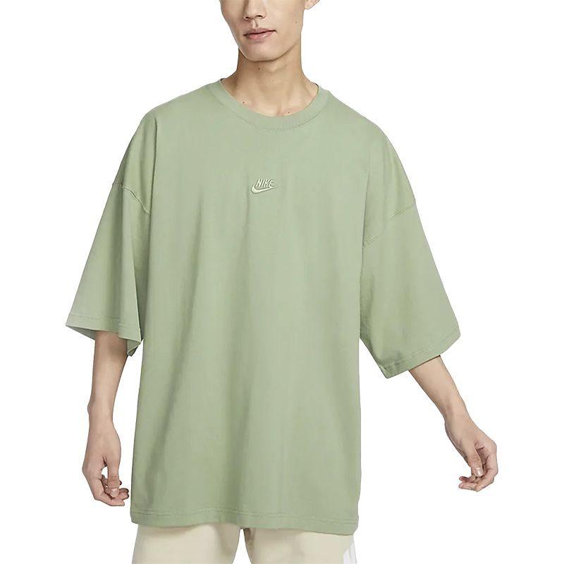 Nike T Shirts Men's Oil Green Crew Neck Moderate Straight Fit FB9767-386