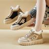 Chunky Platform Snow Boots for Women Winter Non-Slip Ankle Booties Lace-Up Faux Fur Lining Walking Shoes Women's Warm Fleece Lined High Top Sneakers
