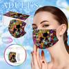 50PC Adult Flowers Cat Cartoons Printing Three-Layer Disposable Protective Mask