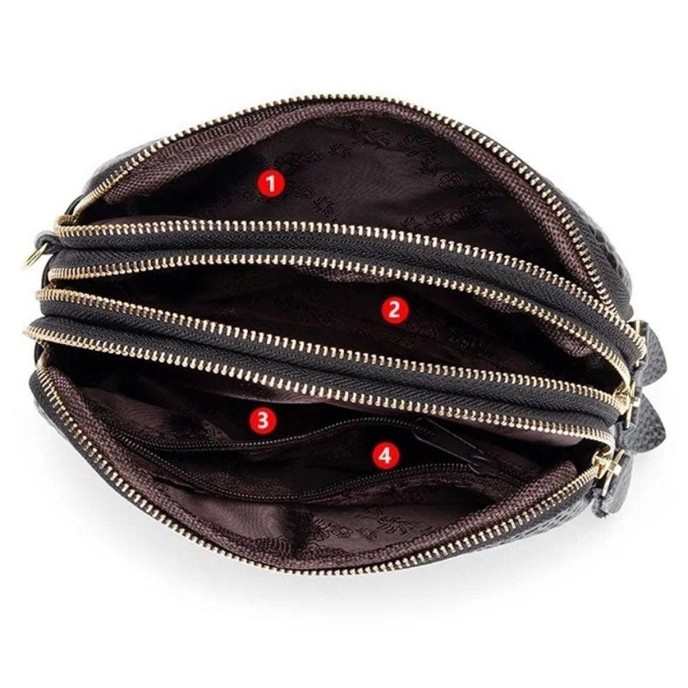 Solid Color Lady Clutch Crocodile Texture Long Zipper Genuine Leather Wallet Large Capacity 3-Layer Design Phone Bag for Women