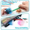 1 taille-crayon en plastique, mini papeterie pour étudiant, taille-crayon à double trou, simple et pratique