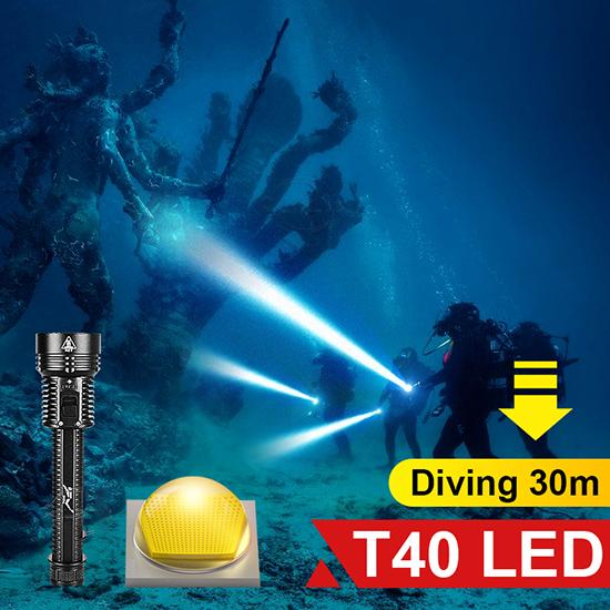 Profesionální potápěčská baterka Obojživelná svítilna Super jasná potápěčská svítilna Potápěčská lucerna Podvodní světlo Potápěčská svítilna