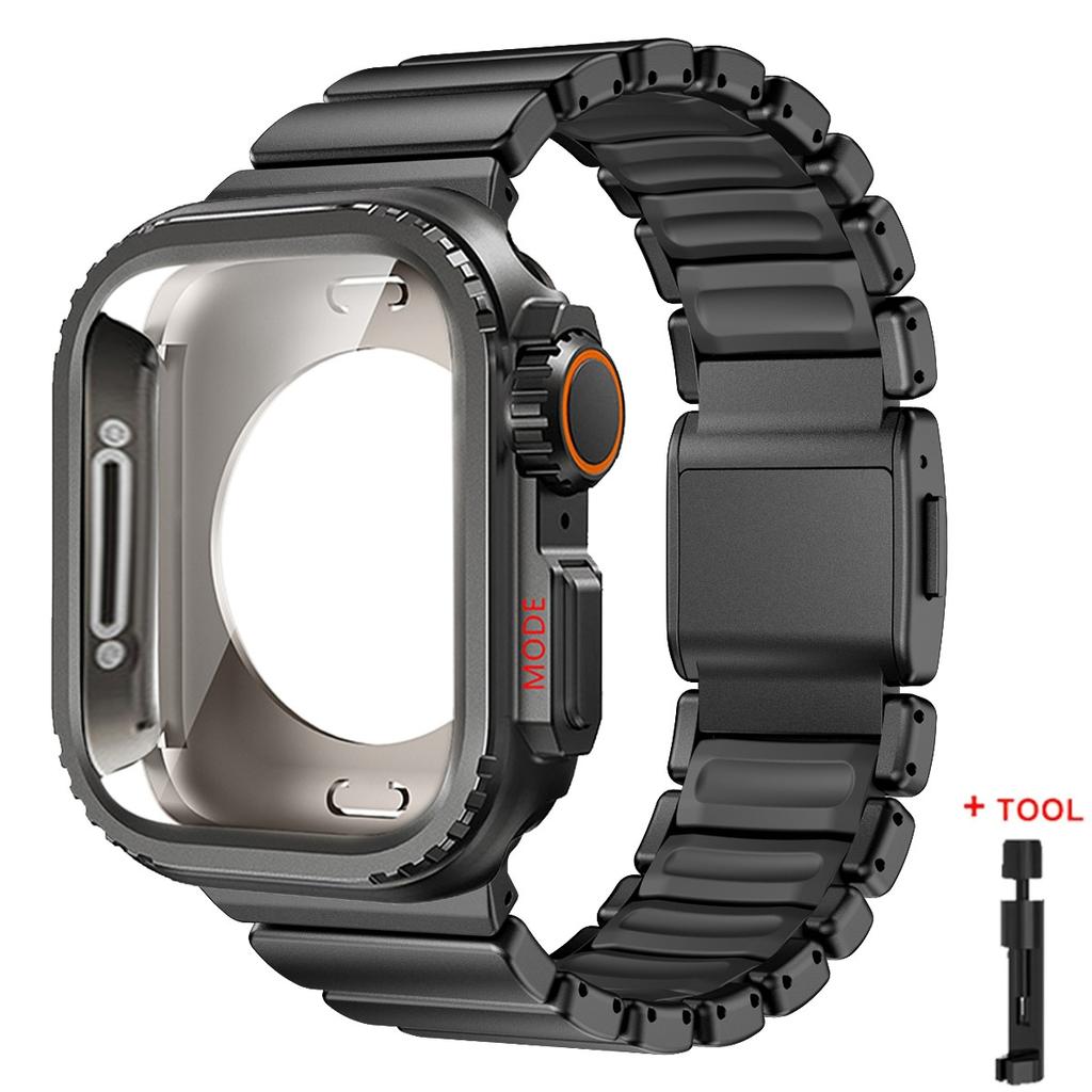 Rem+Boett i Rostfritt Stål / Titan för Apple Watch Ultra3 2 49mm 46 45mm 44 42mm Lyxarmband iWatch Serie 11 10 9 8 7 6