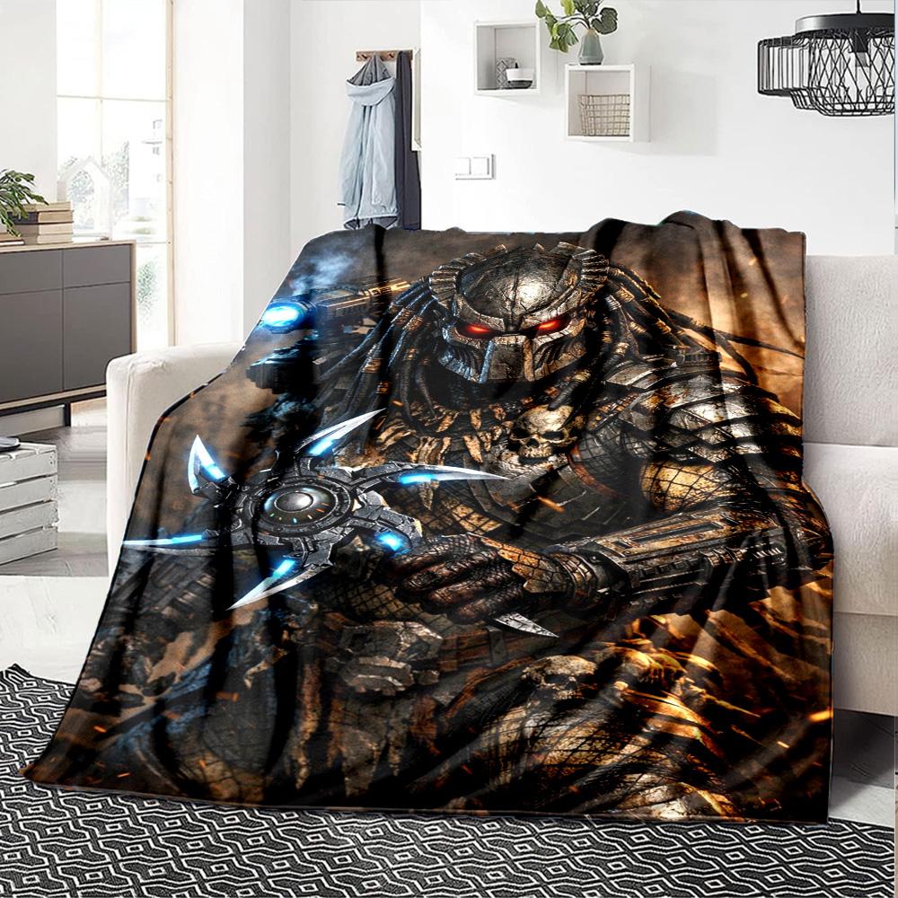 Predator Print Flannel Blanket High Quality Warm Comfortable Cover for All Seasons Perfect for Gifts Home Decor