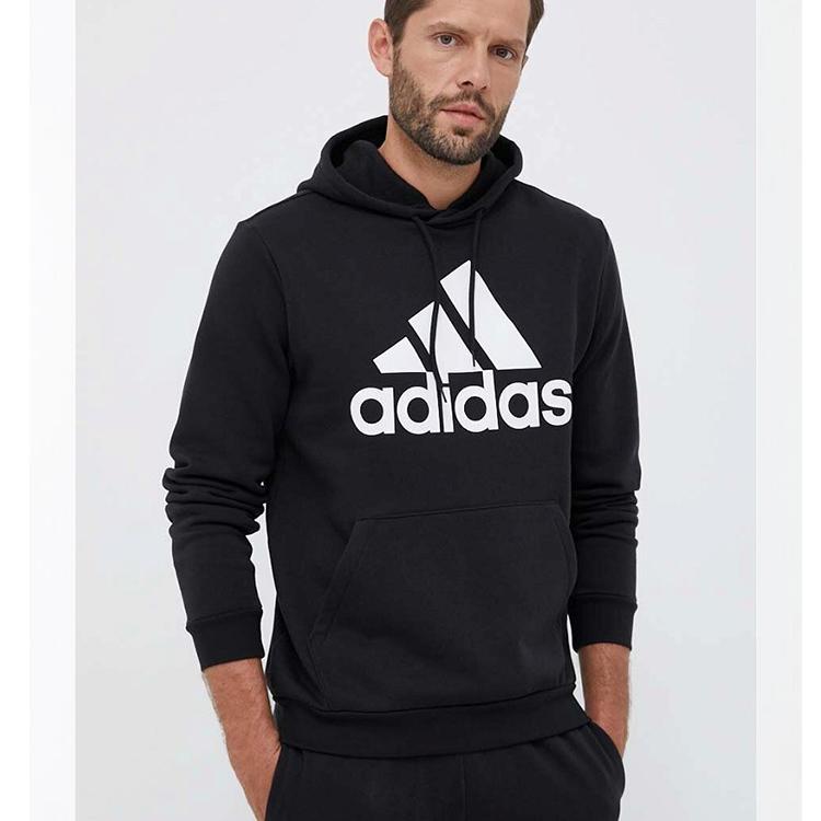 Adidas Genser med hette og lange ermer med bokstavtrykk Herretopper Svart IB4024