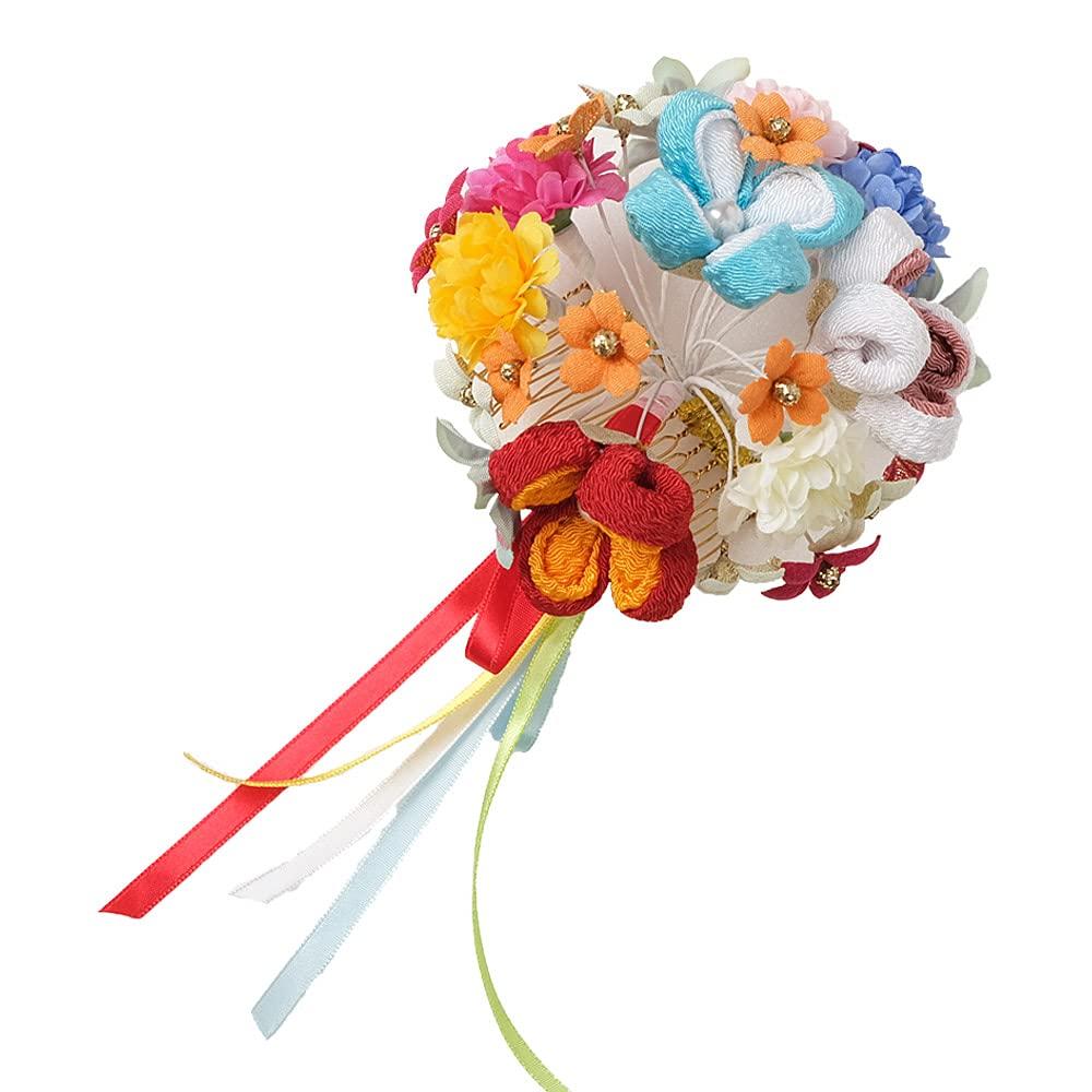 

Kyoto Kimono Yuzen Hair Tsumami Zaiku Flower Ornament, Flower, Multicolor, (Multicolor)