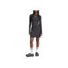 Adidas Originals Solid Color Round Neck Slim Fit Short Long Sleeve Dress Women dresses Gray IY9657