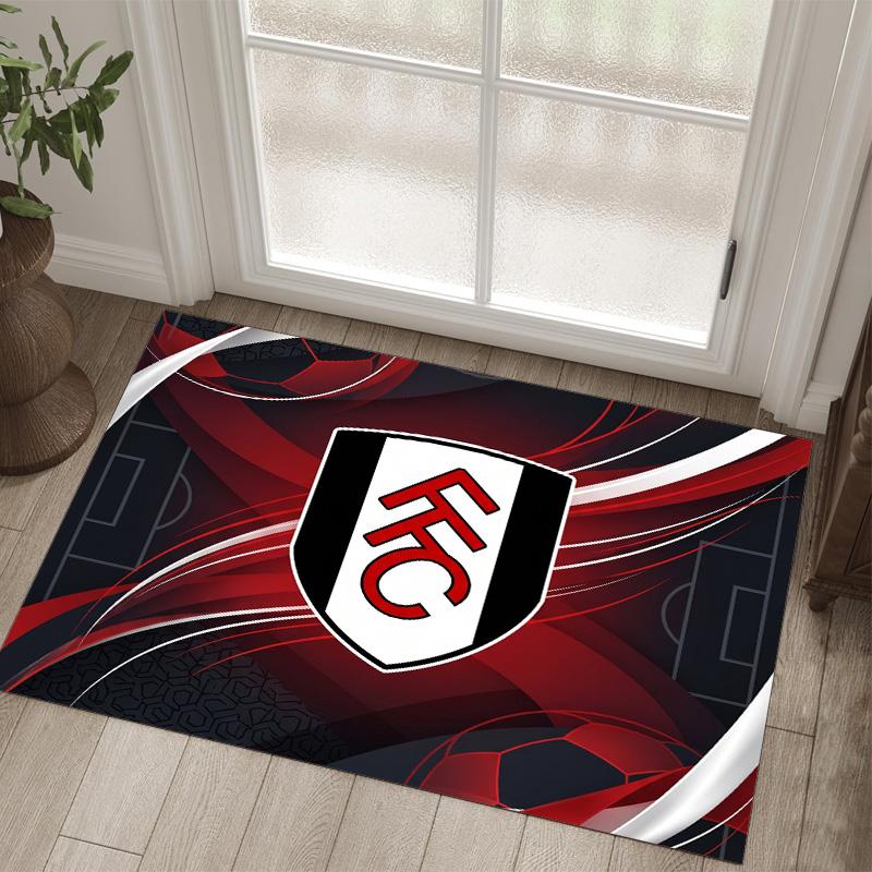Fulham Football Design Crystal Velvet Carpet Cozy Non?Slip Printed Rug For Bedroom Living Room Entrance