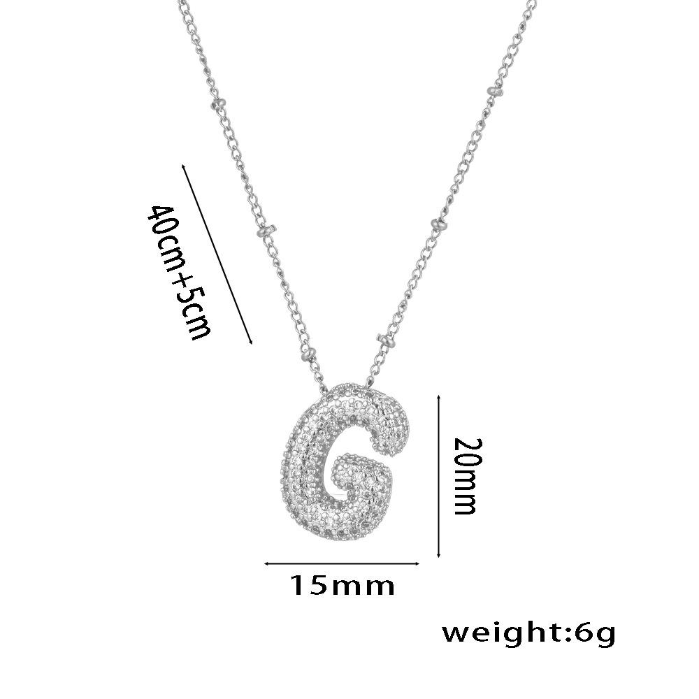 Fashion 26 Bubble Letter Initial Pendant18k Gold Plated Micropaved Full Zirconia Stone Chain Couple Necklace Women Jewelry